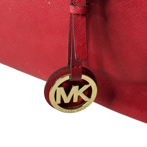 Michael Kors Jet Set Large Tote Bag Saffiano Leather Red - Picture 5 of 12